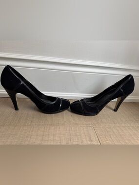 Franco Sarto Black Suede High Heel Pumps